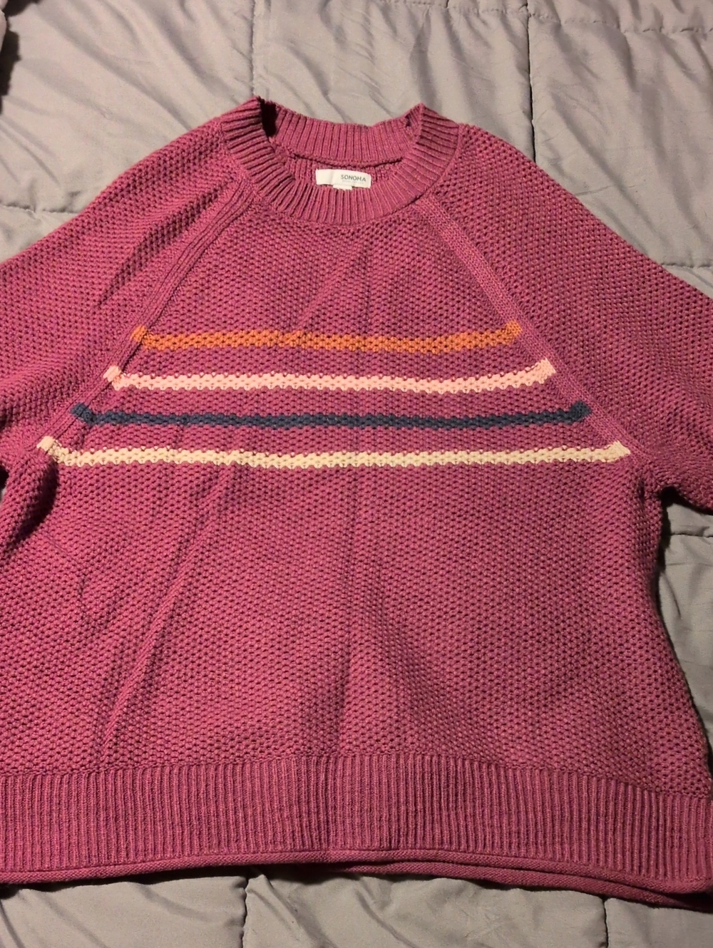 SONOMA Pink Striped Knit Sweater - Women's